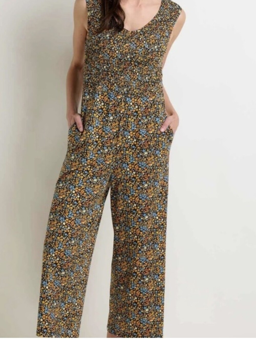 Toad & Co Gemina Sleeveless Floral Jumpsuit Size Small